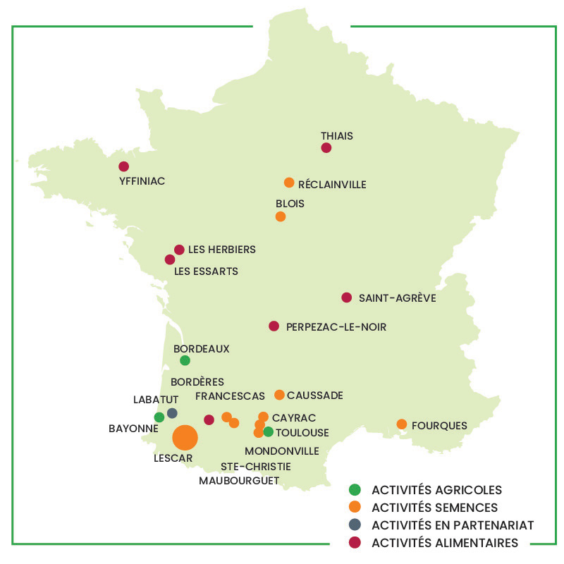 carte-activites-2 Groupe Euralis, acteurs du développement local, la carte de France